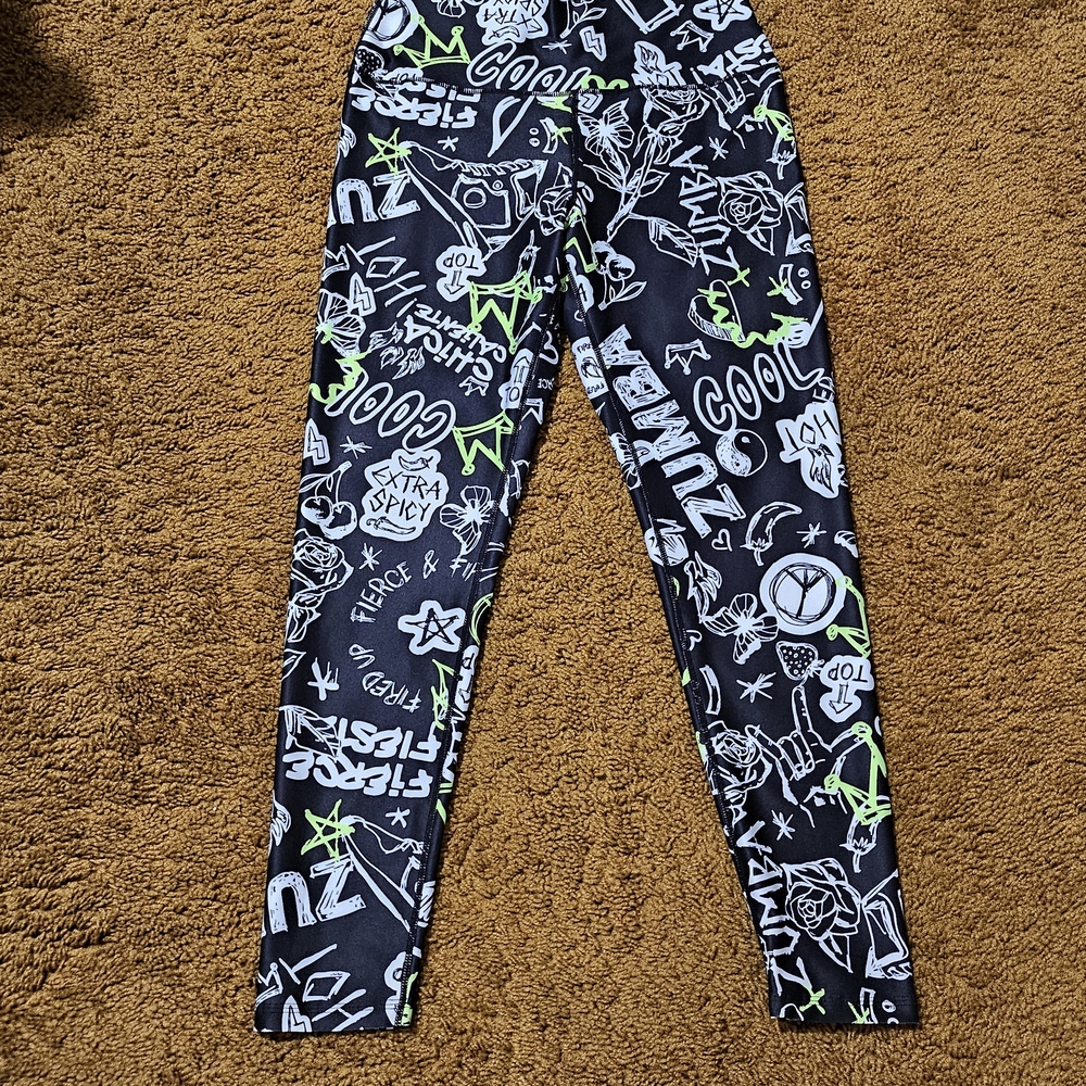 Zumba Fitness Black and White Graphic Leggings